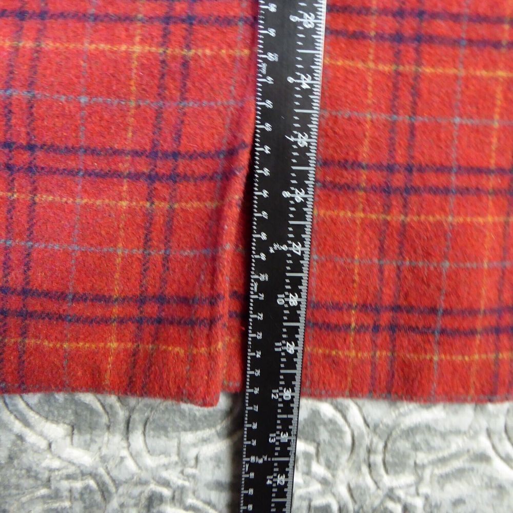 Rafaella Sport Shirt Women Medium Red Flannel Wool Blend Button Up Longer Length - Picture 3 of 6